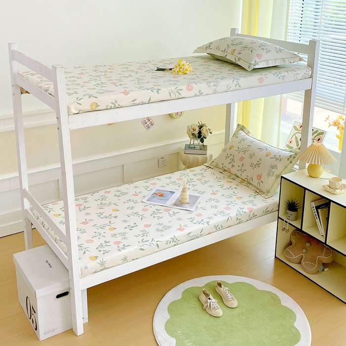 91家纺网 家纺一手货源 找家纺 春皖家纺 2025新款学生季全棉纯棉13070印花单床笠 床笠单件 彩叶集福