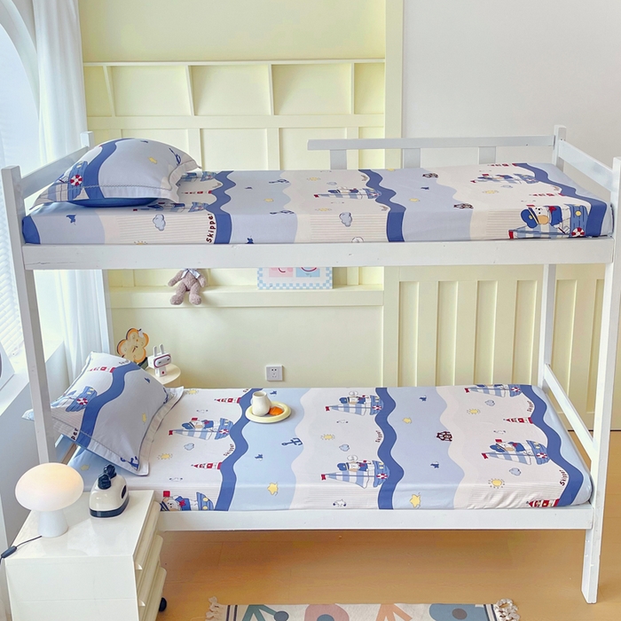 91家纺网 家纺一手货源 找家纺 春皖家纺 2025新款学生季全棉纯棉13070印花单床笠 床笠单件 海韵悠行