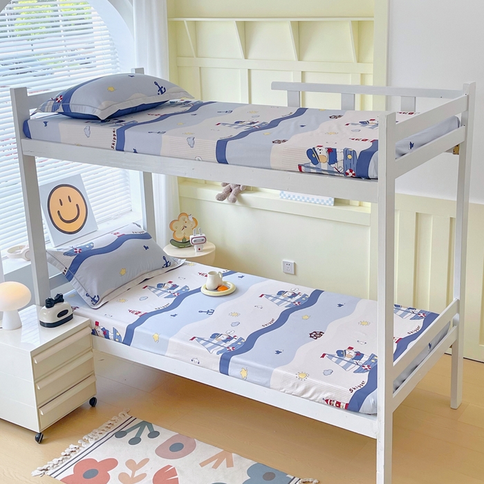 91家纺网 家纺一手货源 找家纺 春皖家纺 2025新款学生季全棉纯棉13070印花单床笠 床笠单件 海韵悠行