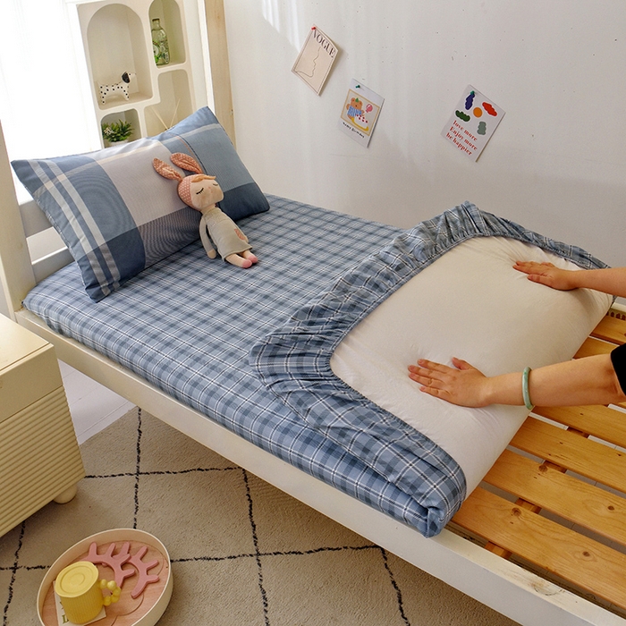 91家纺网 家纺一手货源 找家纺 （总）水妙家纺 2025新款A类全棉学生宿舍二合一子母被海绵床垫六件套床单五件套纯棉三件套可定制