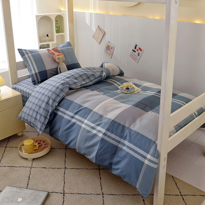 91家纺网 家纺一手货源 找家纺 （总）水妙家纺 2025新款A类全棉学生宿舍二合一子母被海绵床垫六件套床单五件套纯棉三件套可定制