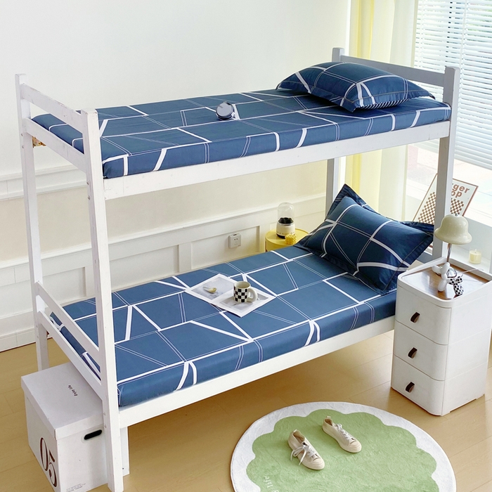 91家纺网 家纺一手货源 找家纺 春皖家纺 2025新款学生季全棉纯棉13070印花单床笠 床笠单件 灰色逸彩