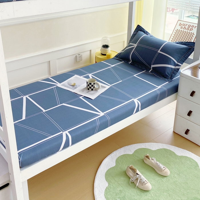 91家纺网 家纺一手货源 找家纺 春皖家纺 2025新款学生季全棉纯棉13070印花单床笠 床笠单件 灰色逸彩