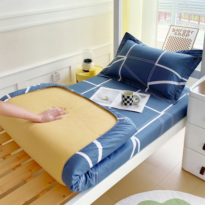 春皖家纺 2025新款学生季全棉纯棉13070印花单床笠 床笠单件 灰色逸彩