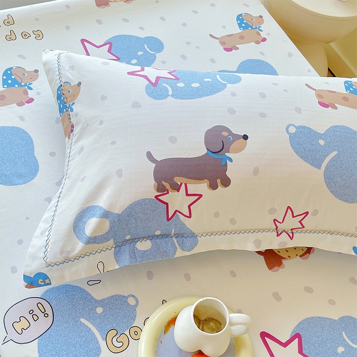 91家纺网 家纺一手货源 找家纺 （总）春皖家纺 2025新款学生季全棉纯棉13070印花单床单 床单单件