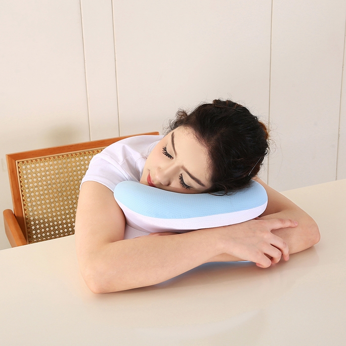 91家纺网 家纺一手货源 找家纺 （总）永光家居 2025新款匠心蝴蝶U型凉感午睡枕 记忆棉趴睡枕午休枕（不供多多）