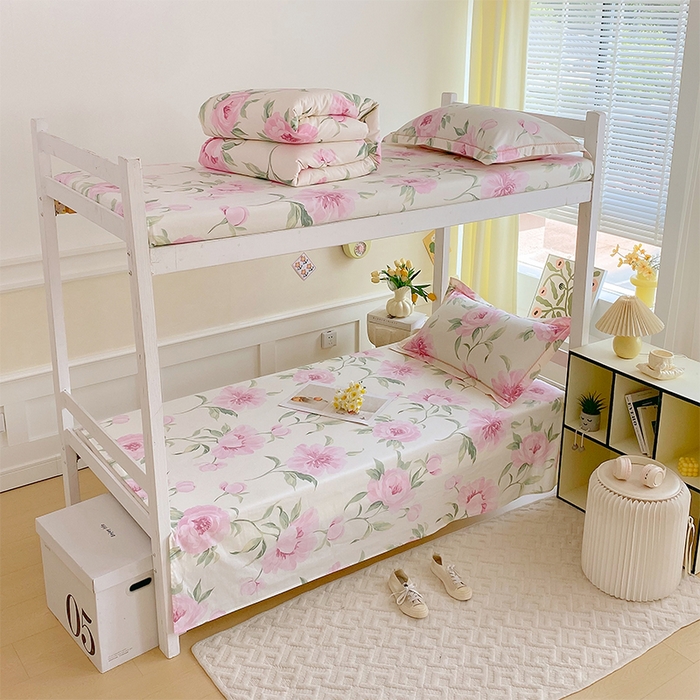 91家纺网 家纺一手货源 找家纺 （总）春皖家纺 2025新款学生季全棉纯棉13070印花单床单 床单单件