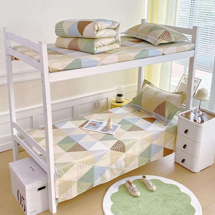 91家纺网 家纺一手货源 找家纺 （总）春皖家纺 2025新款学生季全棉纯棉13070印花单床单 床单单件