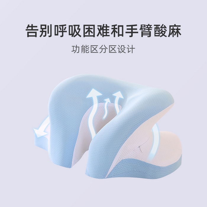 91家纺网 家纺一手货源 找家纺 （总）永光家居 2025新款匠心蝴蝶U型凉感午睡枕 记忆棉趴睡枕午休枕（不供多多）