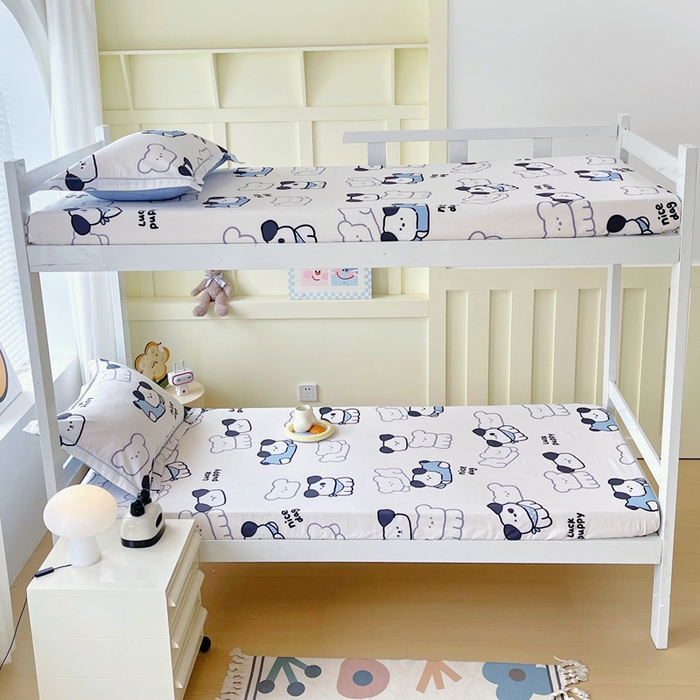 91家纺网 家纺一手货源 找家纺 春皖家纺 2025新款学生季全棉纯棉13070印花单床笠 床笠单件 汪来运转