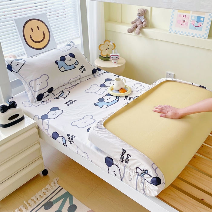 春皖家纺 2025新款学生季全棉纯棉13070印花单床笠 床笠单件 汪来运转