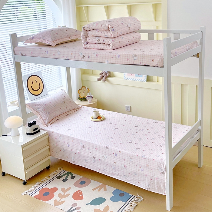 91家纺网 家纺一手货源 找家纺 （总）春皖家纺 2025新款学生季全棉纯棉13070印花单床单 床单单件