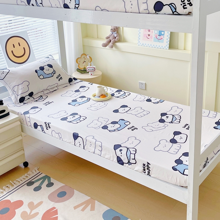 91家纺网 家纺一手货源 找家纺 春皖家纺 2025新款学生季全棉纯棉13070印花单床笠 床笠单件 汪来运转