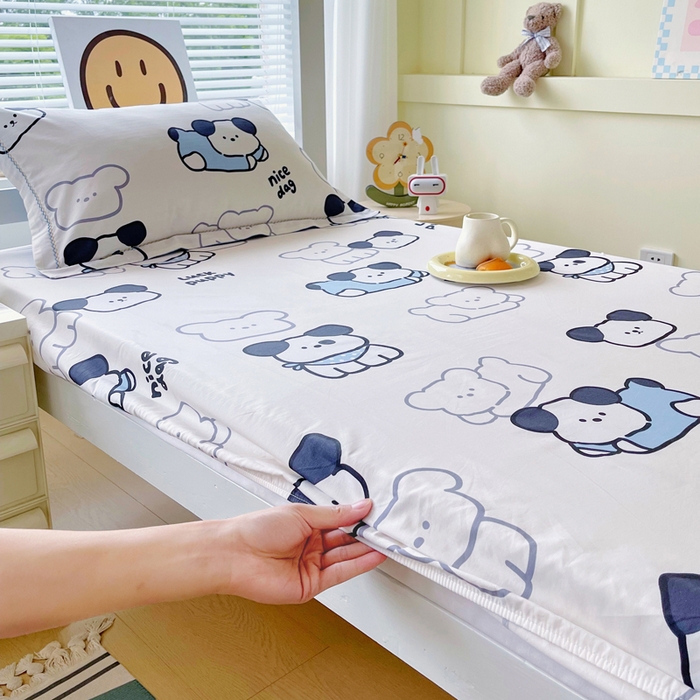 91家纺网 家纺一手货源 找家纺 春皖家纺 2025新款学生季全棉纯棉13070印花单床笠 床笠单件 汪来运转