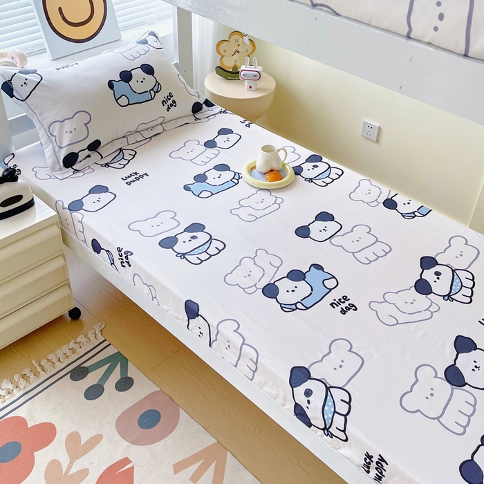 91家纺网 家纺一手货源 找家纺 春皖家纺 2025新款学生季全棉纯棉13070印花单床笠 床笠单件 汪来运转