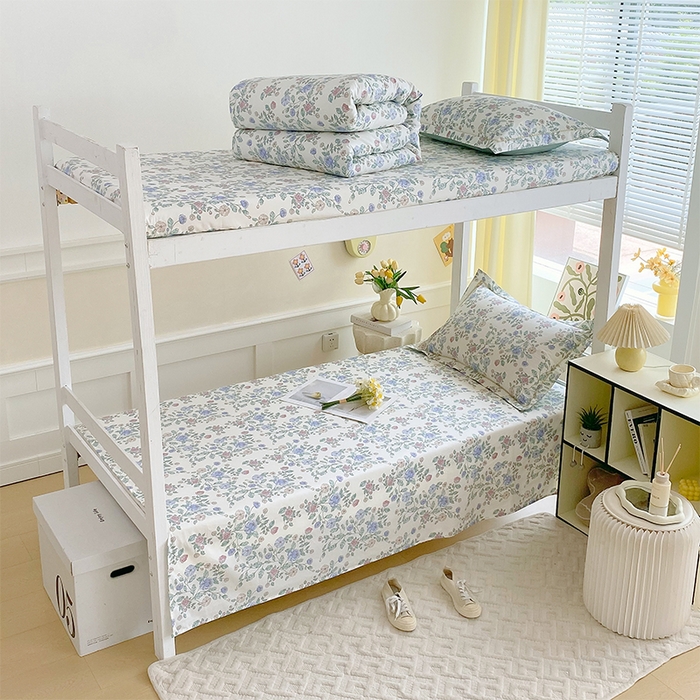 91家纺网 家纺一手货源 找家纺 （总）春皖家纺 2025新款学生季全棉纯棉13070印花单床单 床单单件