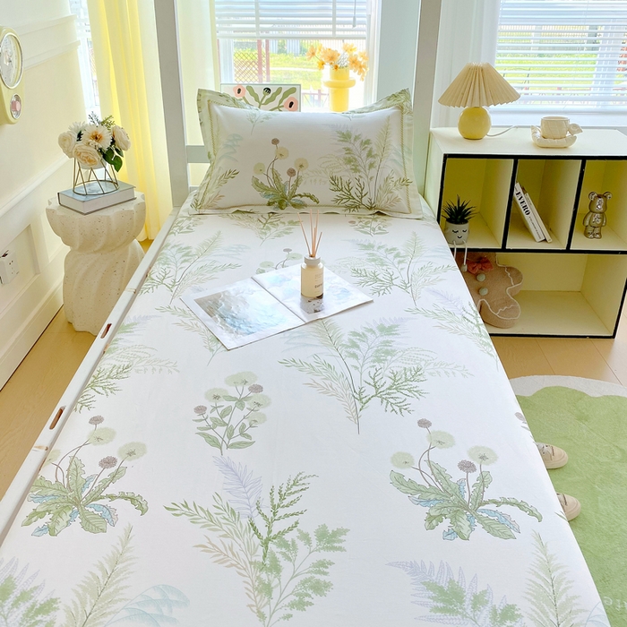 91家纺网 家纺一手货源 找家纺 春皖家纺 2025新款学生季全棉纯棉13070印花单床笠 床笠单件 仙草绮梦