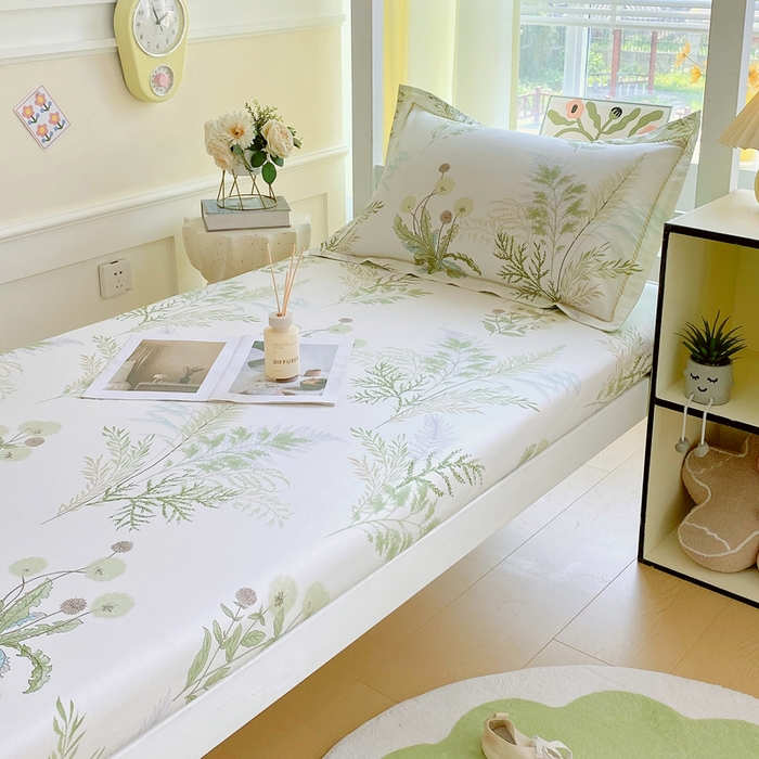 91家纺网 家纺一手货源 找家纺 春皖家纺 2025新款学生季全棉纯棉13070印花单床笠 床笠单件 仙草绮梦