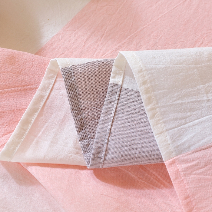 91家纺网 家纺一手货源 找家纺 春皖家纺 2025新款学生季全棉纯棉色织AB版水洗棉单品系列-单床单 床单单件 素雅-灰白条