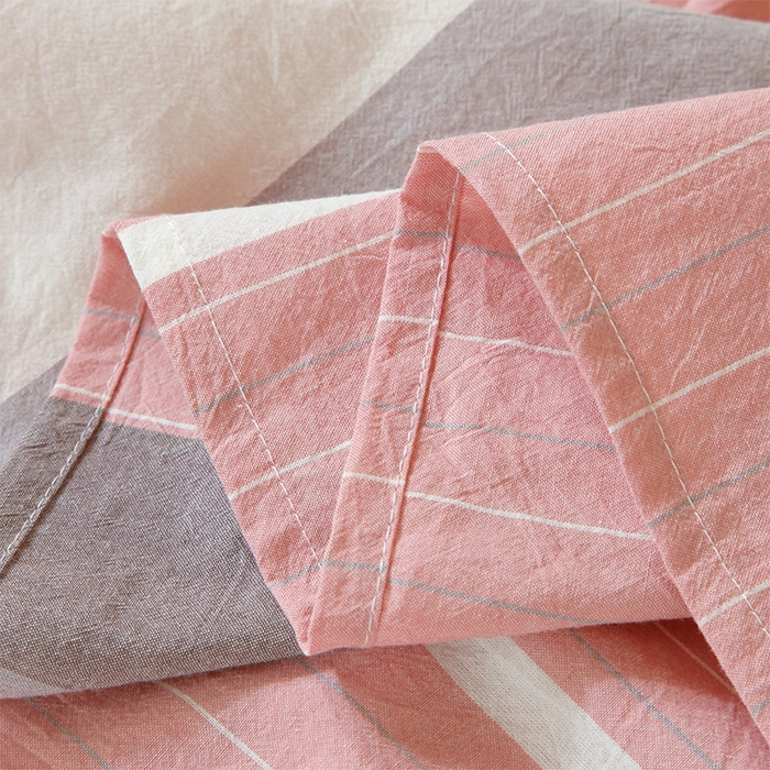 91家纺网 家纺一手货源 找家纺 春皖家纺 2025新款学生季全棉纯棉色织AB版水洗棉单品系列-单床单 床单单件 素雅-蔻粉