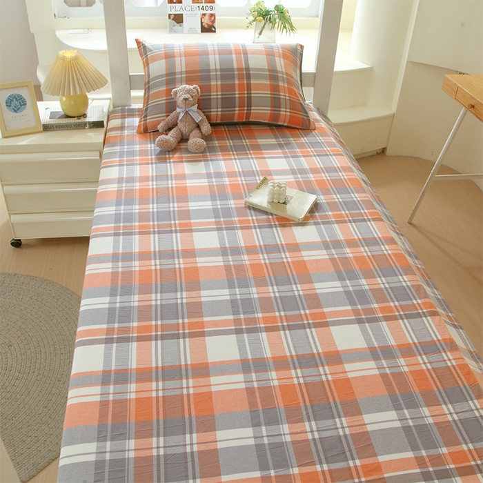 91家纺网 家纺一手货源 找家纺 春皖家纺 2025新款学生季全棉纯棉色织AB版水洗棉单品系列-单床单 床单单件 素雅-莱恩