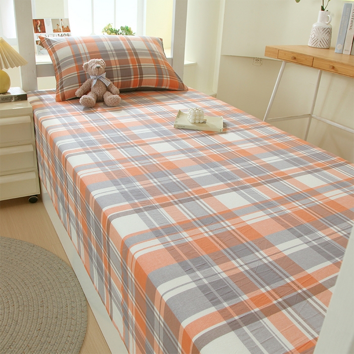 91家纺网 家纺一手货源 找家纺 春皖家纺 2025新款学生季全棉纯棉色织AB版水洗棉单品系列-单床单 床单单件 素雅-莱恩