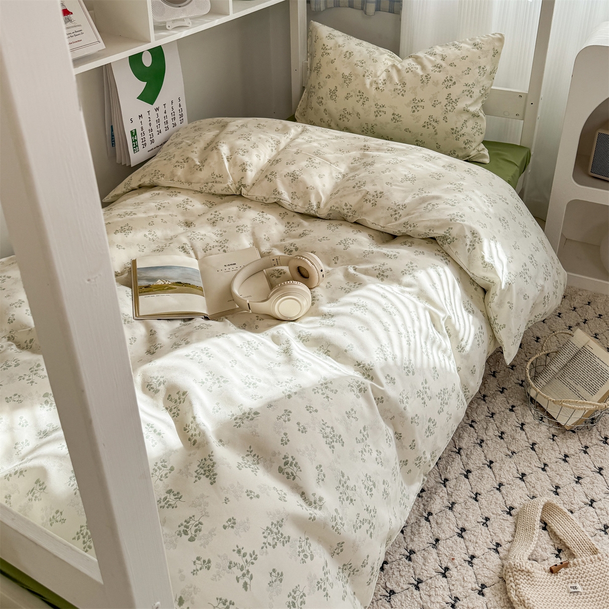91家纺网 家纺一手货源 找家纺 多品家纺 2025新款水洗棉学生宿舍上下铺大礼包三件套六件套 翠微