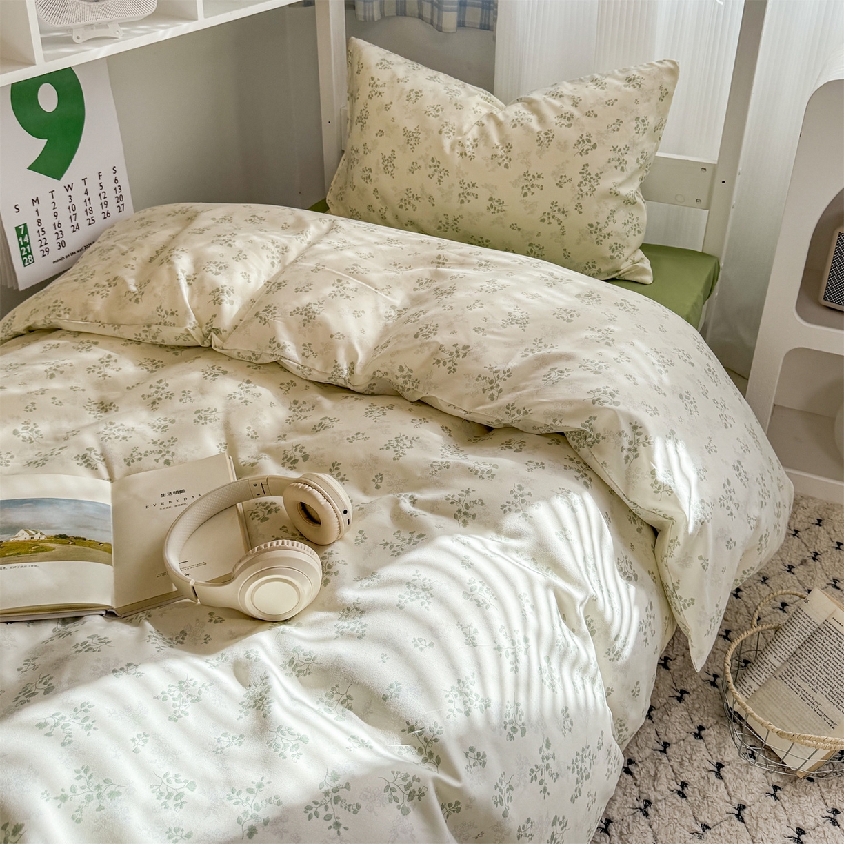 91家纺网 家纺一手货源 找家纺 多品家纺 2025新款水洗棉学生宿舍上下铺大礼包三件套六件套 翠微