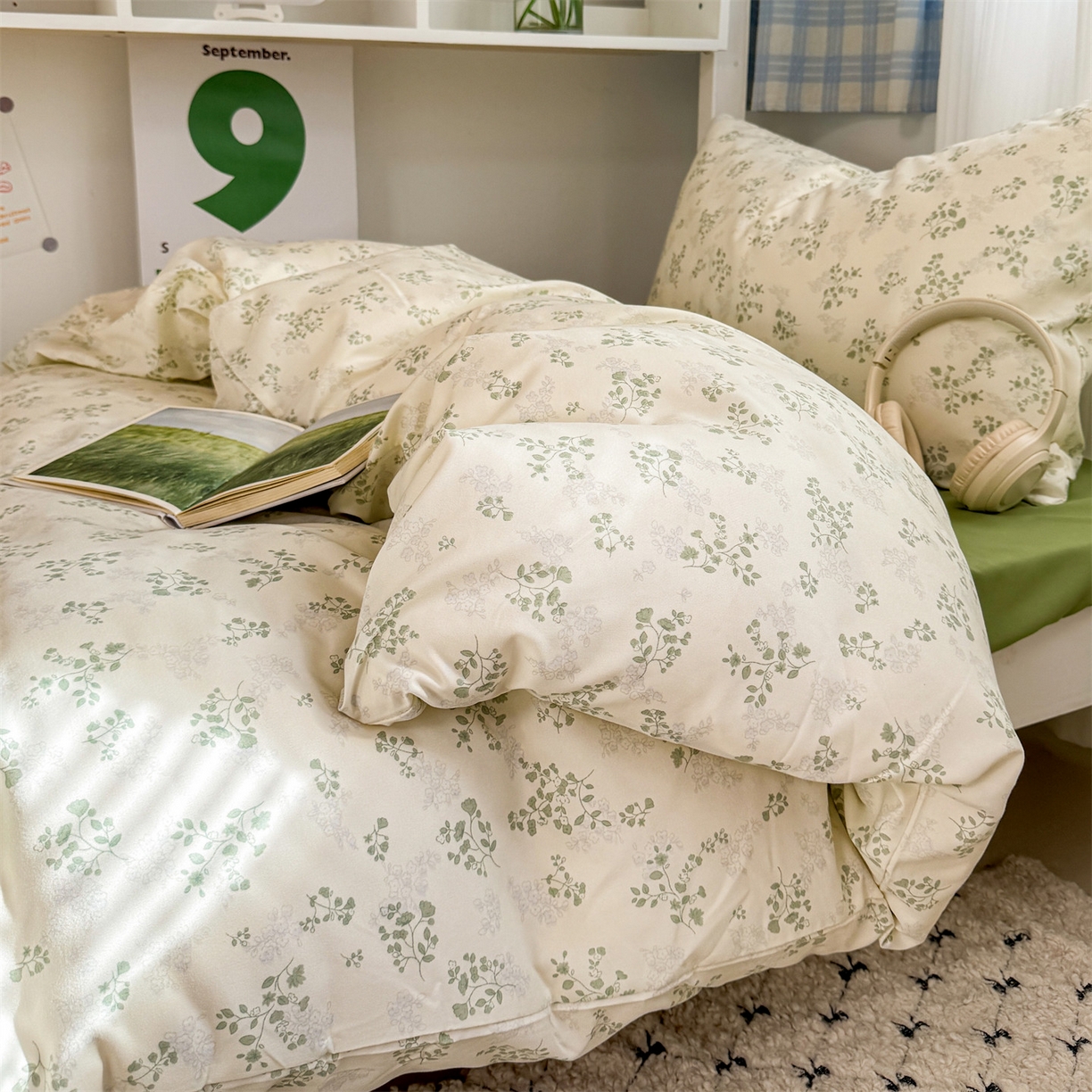 91家纺网 家纺一手货源 找家纺 多品家纺 2025新款水洗棉学生宿舍上下铺大礼包三件套六件套 翠微