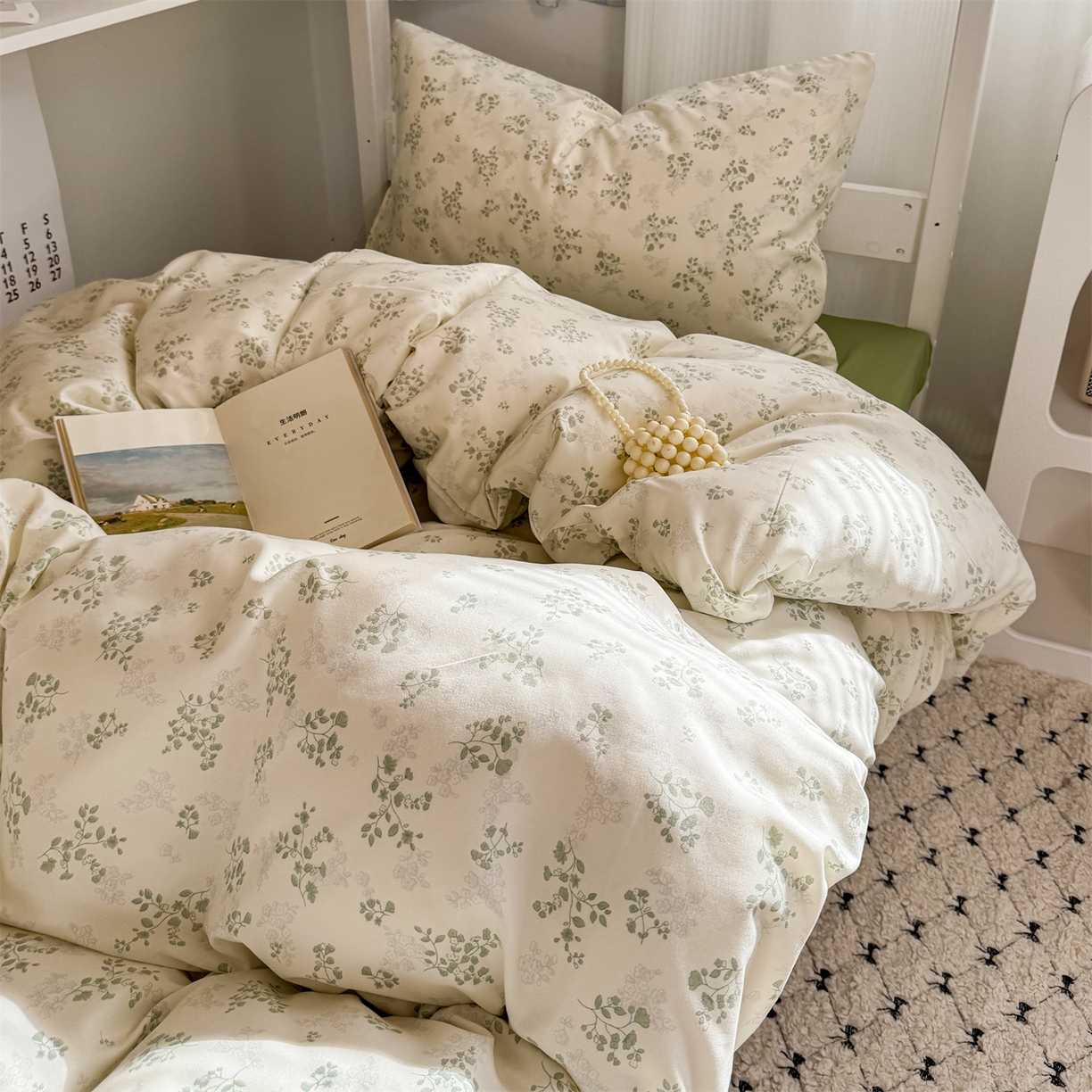 91家纺网 家纺一手货源 找家纺 多品家纺 2025新款水洗棉学生宿舍上下铺大礼包三件套六件套 翠微