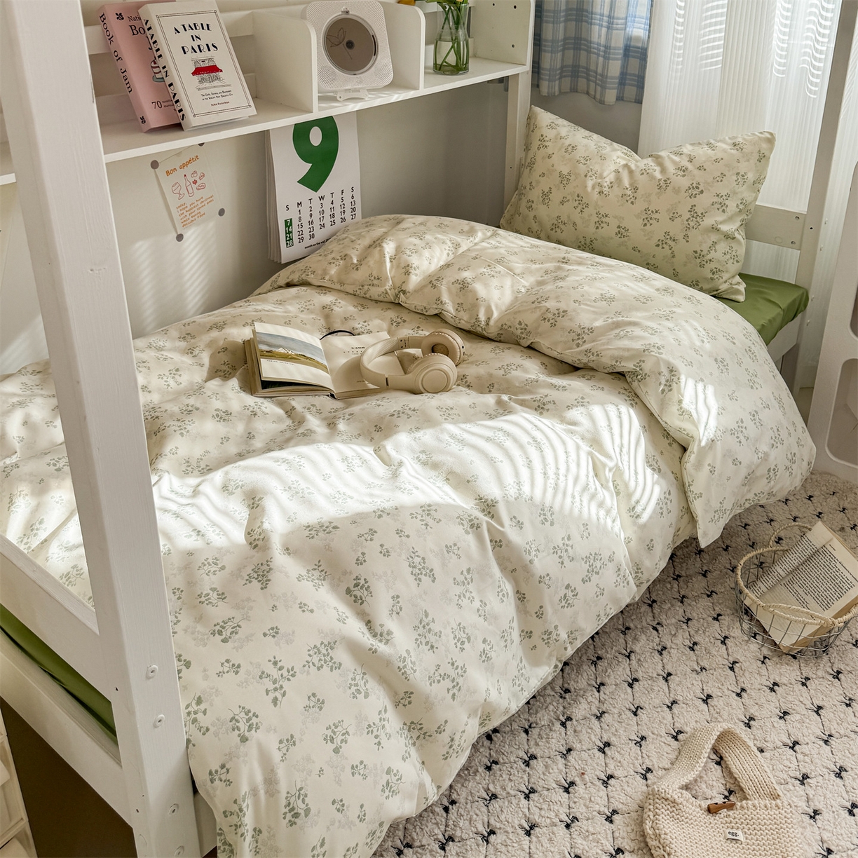 91家纺网 家纺一手货源 找家纺 多品家纺 2025新款水洗棉学生宿舍上下铺大礼包三件套六件套 翠微