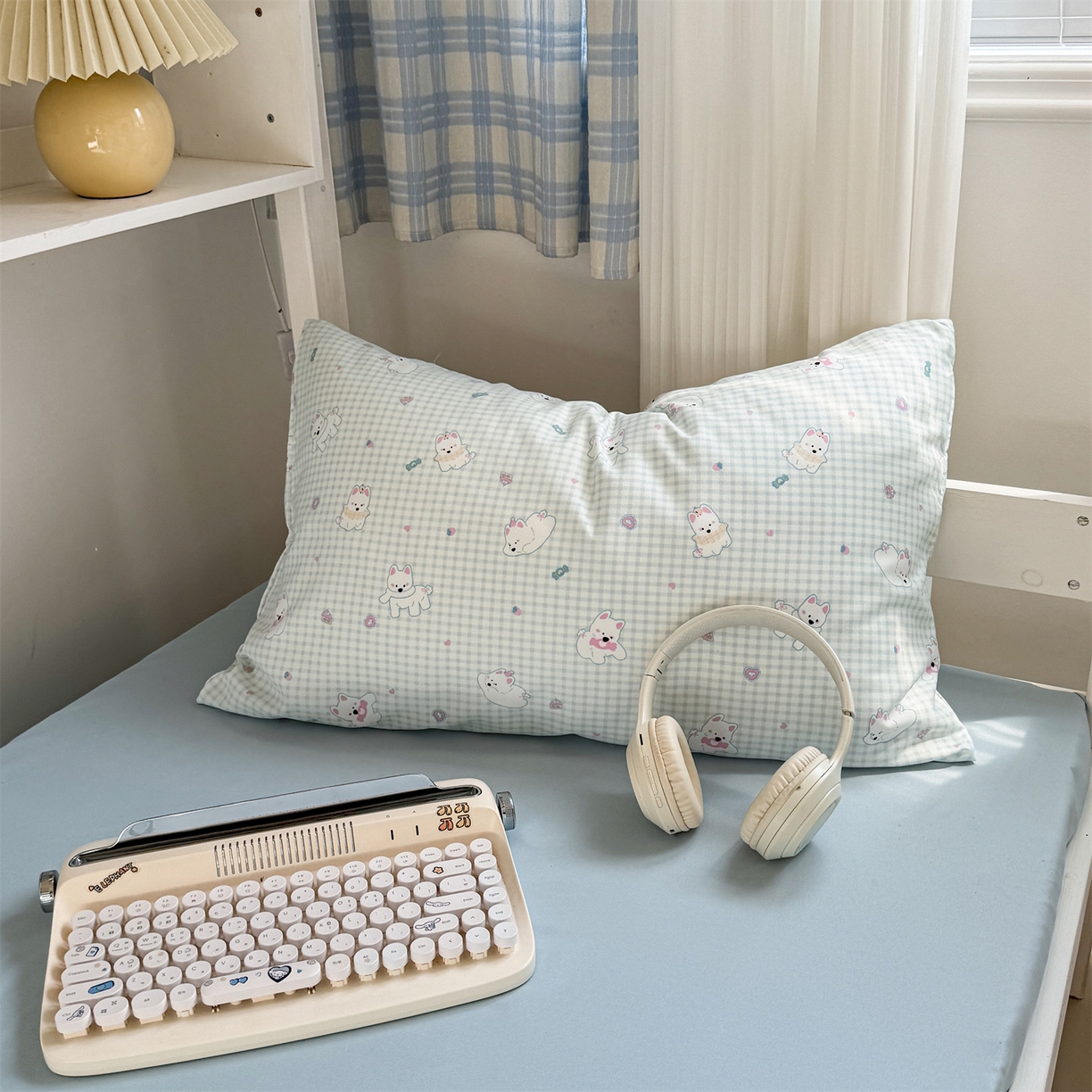 91家纺网 家纺一手货源 找家纺 多品家纺 2025新款水洗棉学生宿舍上下铺大礼包三件套六件套 可可狗