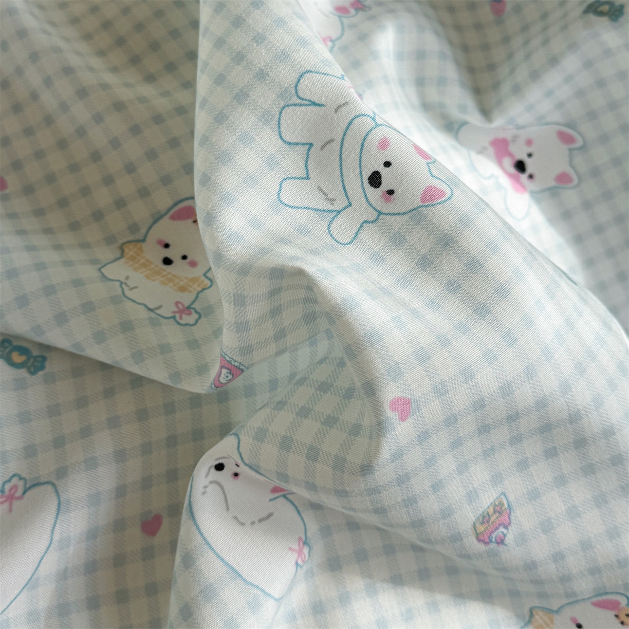 91家纺网 家纺一手货源 找家纺 多品家纺 2025新款水洗棉学生宿舍上下铺大礼包三件套六件套 可可狗