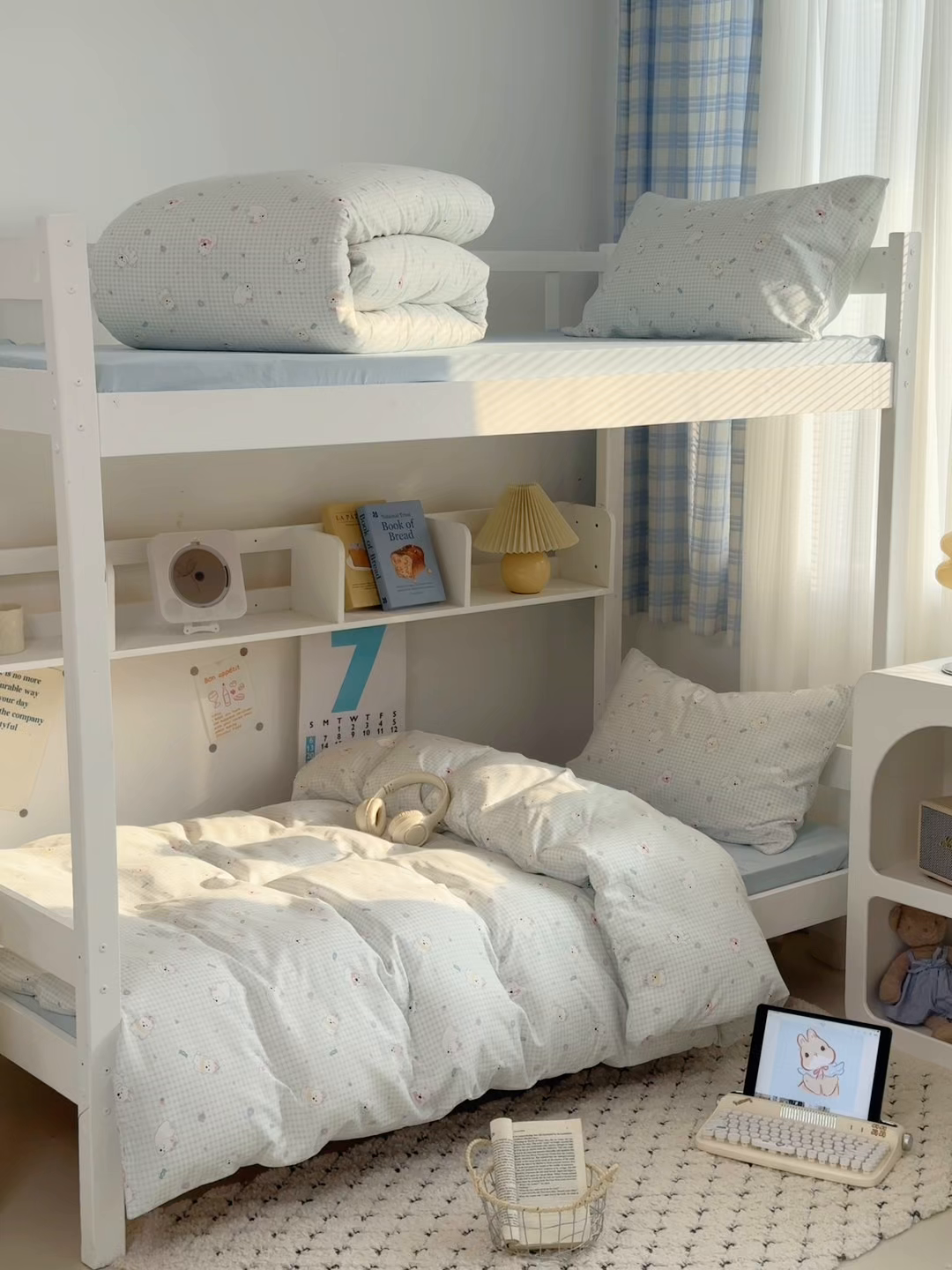 91家纺网 家纺一手货源 找家纺 多品家纺 2025新款水洗棉学生宿舍上下铺大礼包三件套六件套 可可狗