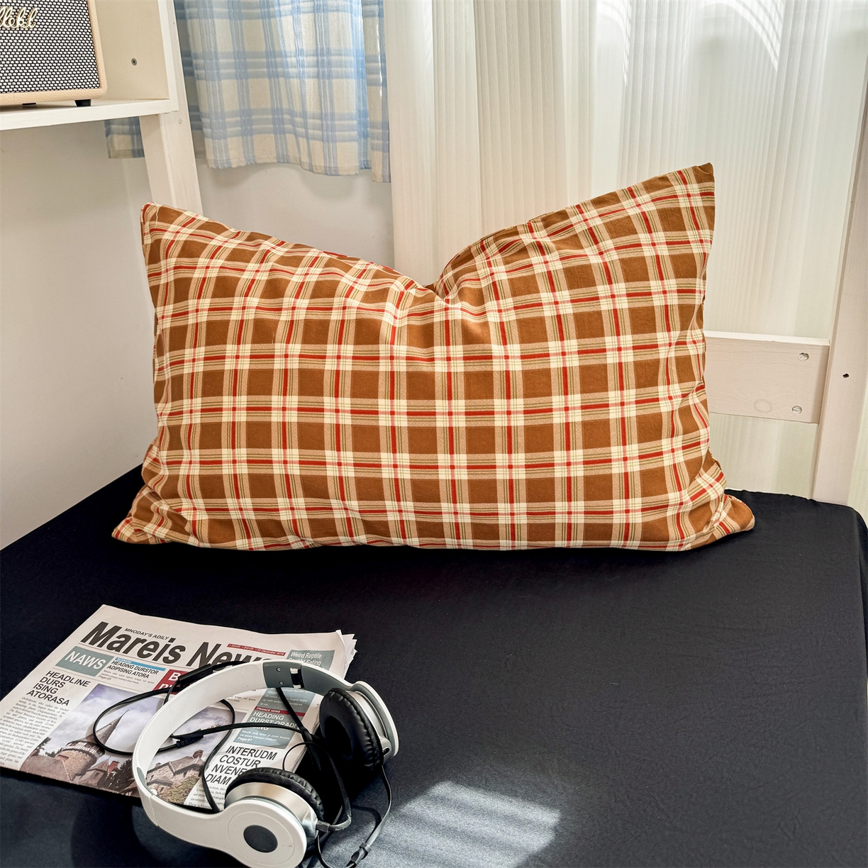 91家纺网 家纺一手货源 找家纺 多品家纺 2025新款水洗棉学生宿舍上下铺大礼包三件套六件套 时光黑