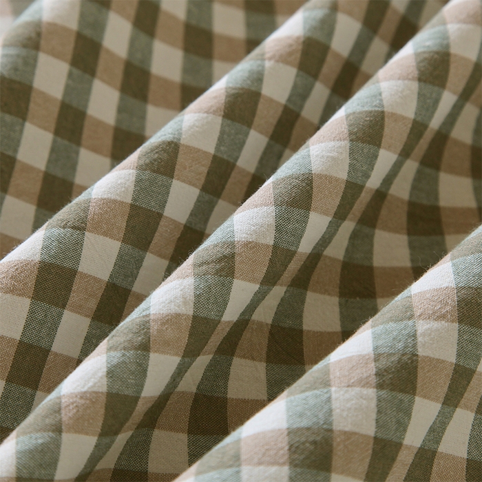 91家纺网 家纺一手货源 找家纺 春皖家纺 2025新款学生季全棉纯棉色织AB版水洗棉单品系列-单床单 床单单件 素雅-绿格