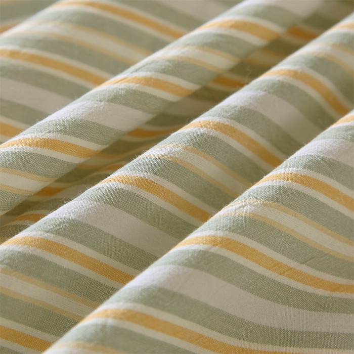 91家纺网 家纺一手货源 找家纺 春皖家纺 2025新款学生季全棉纯棉色织AB版水洗棉单品系列-单床单 床单单件 素雅-绿条