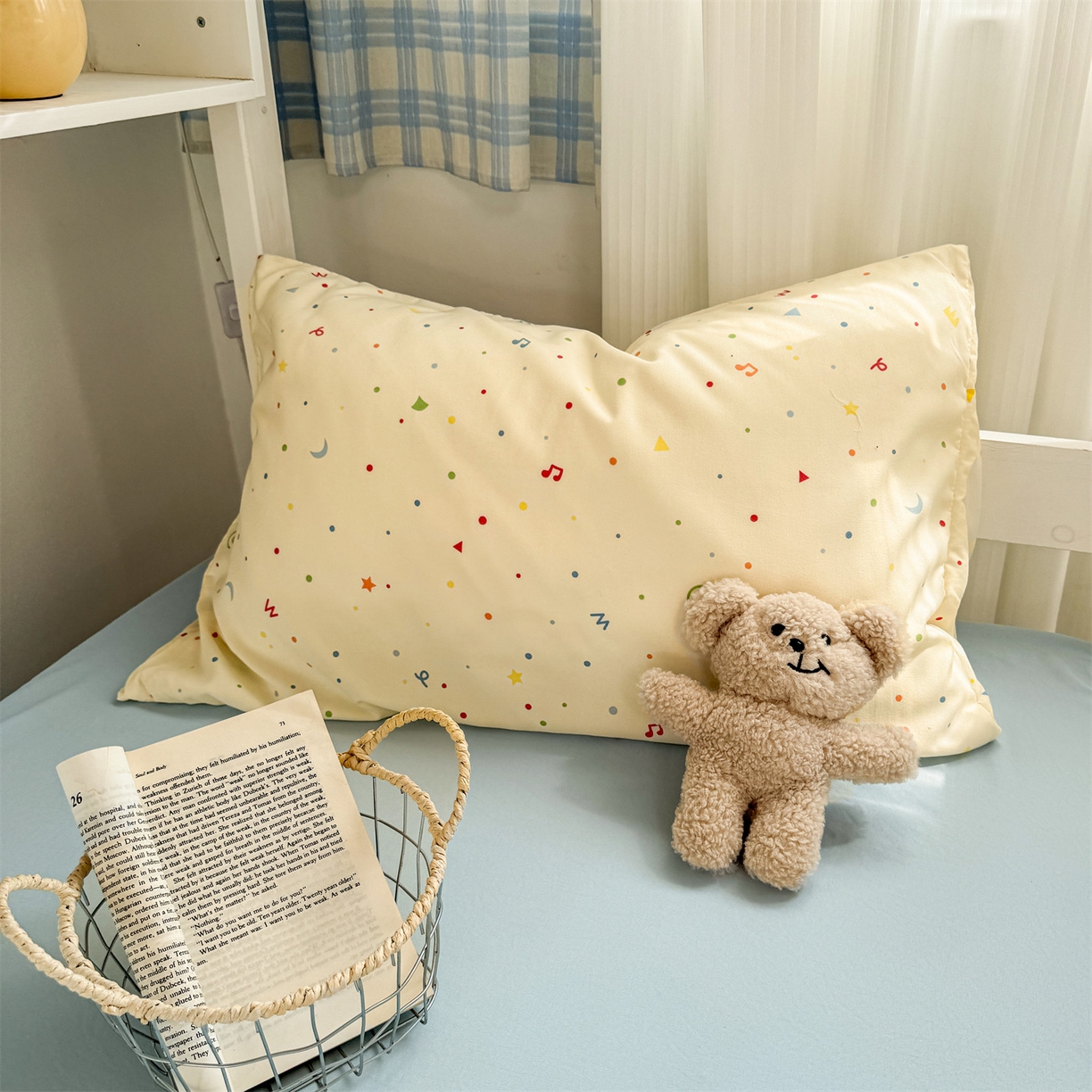 91家纺网 家纺一手货源 找家纺 多品家纺 2025新款水洗棉学生宿舍上下铺大礼包三件套六件套 芝士黄