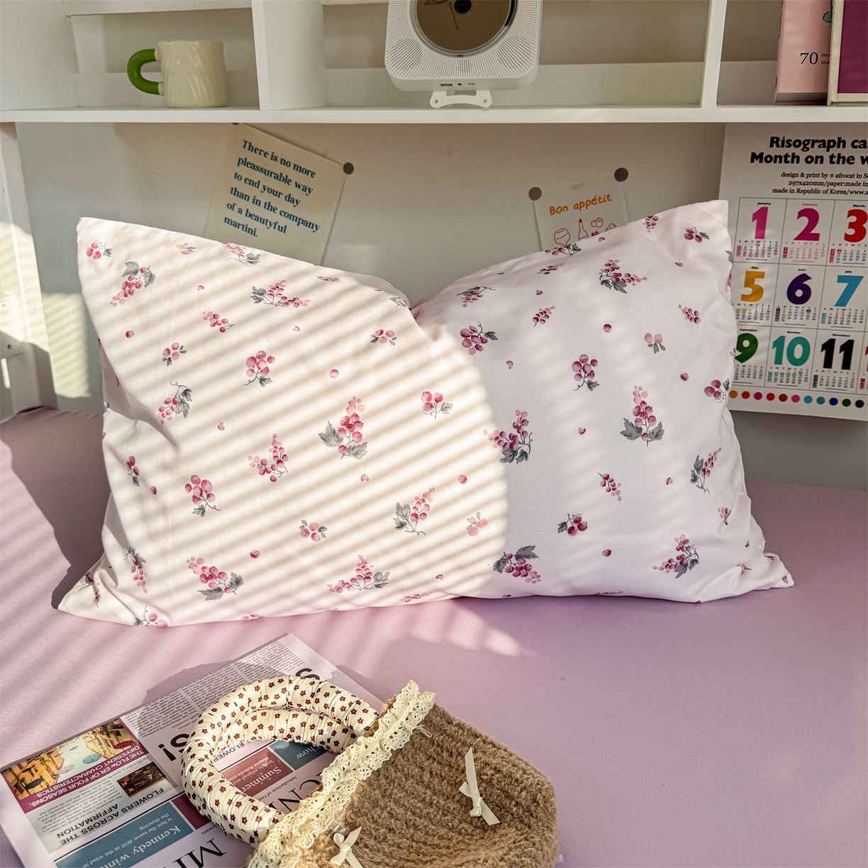 91家纺网 家纺一手货源 找家纺 多品家纺 2025新款水洗棉学生宿舍上下铺大礼包三件套六件套 紫葡萄