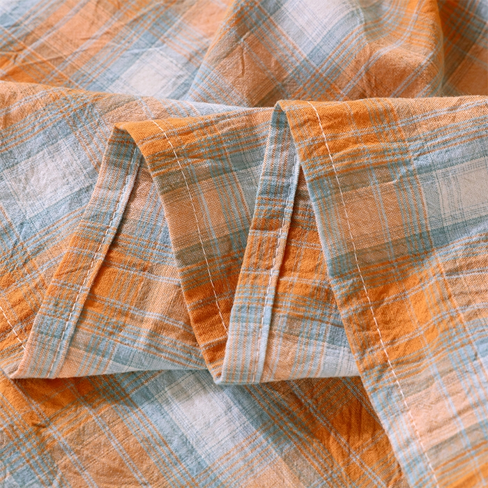 91家纺网 家纺一手货源 找家纺 春皖家纺 2025新款学生季全棉纯棉色织AB版水洗棉单品系列-单床单 床单单件 素雅-沐夏