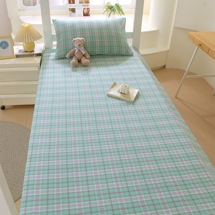 91家纺网 家纺一手货源 找家纺 春皖家纺 2025新款学生季全棉纯棉色织AB版水洗棉单品系列-单床单 床单单件 素雅-情调