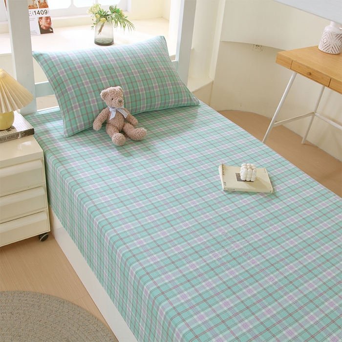 91家纺网 家纺一手货源 找家纺 春皖家纺 2025新款学生季全棉纯棉色织AB版水洗棉单品系列-单床单 床单单件 素雅-情调