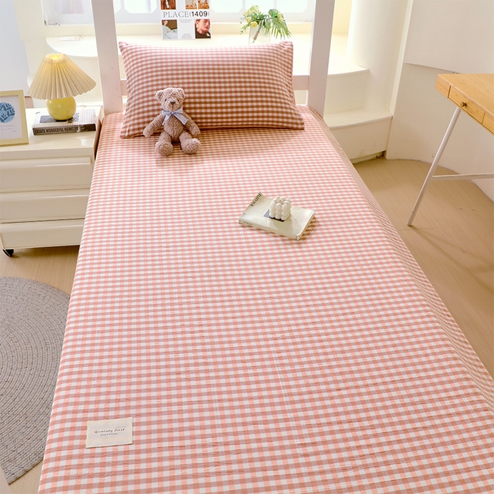 91家纺网 家纺一手货源 找家纺 春皖家纺 2025新款学生季全棉纯棉色织AB版水洗棉单品系列-单床单 床单单件 素雅-玉格