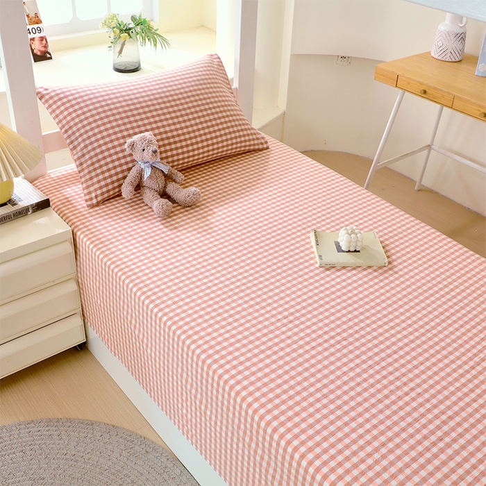 91家纺网 家纺一手货源 找家纺 春皖家纺 2025新款学生季全棉纯棉色织AB版水洗棉单品系列-单床单 床单单件 素雅-玉格