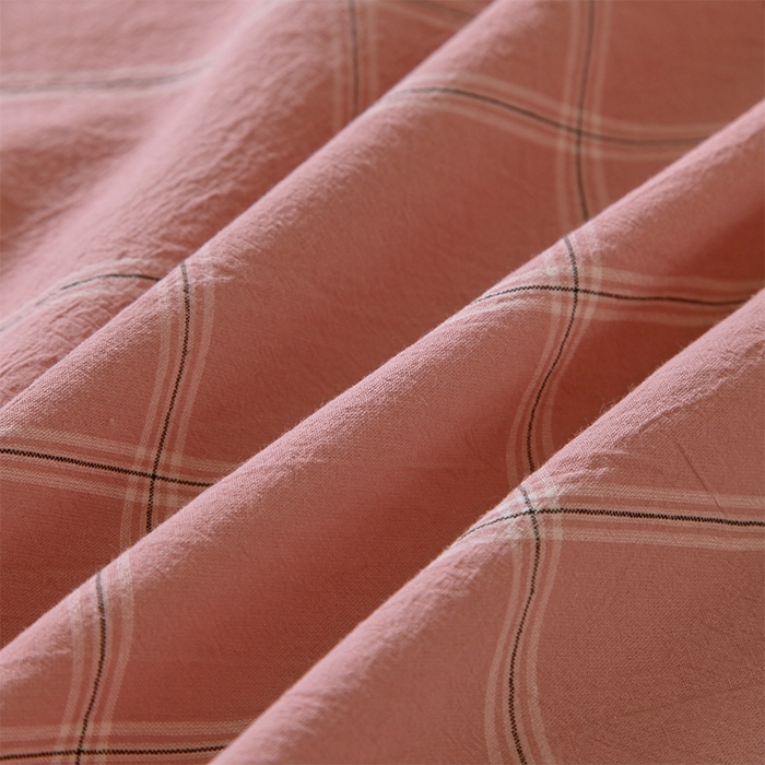 91家纺网 家纺一手货源 找家纺 春皖家纺 2025新款学生季全棉纯棉色织AB版水洗棉单品系列-单床单 床单单件 素雅-韵粉