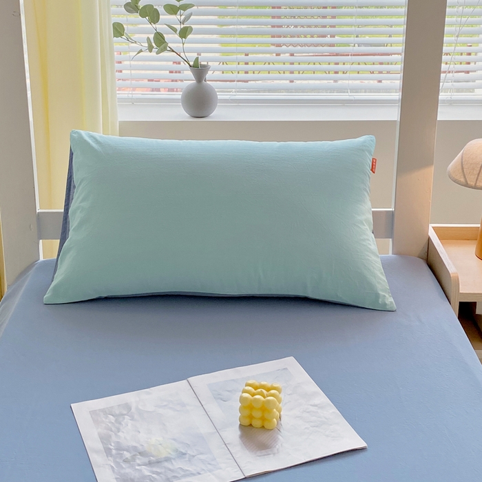 91家纺网 家纺一手货源 找家纺 （总）春皖家纺 2025新款学生季A类双拼水洗棉小清新单品系列床单单件-单床单