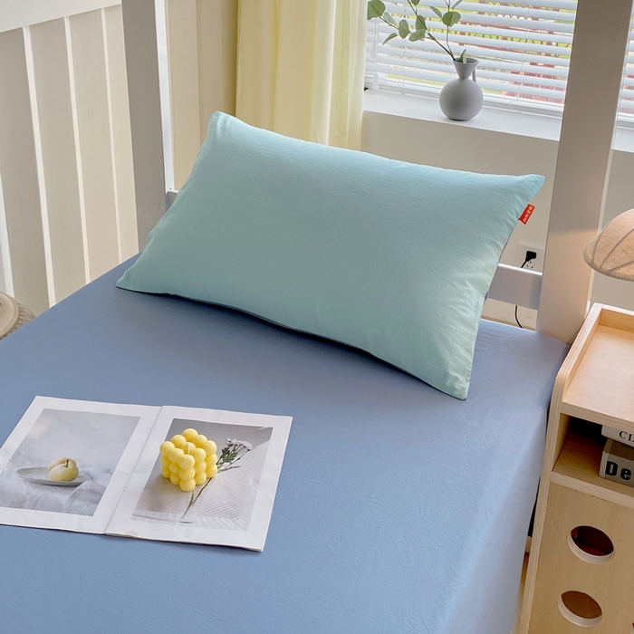 91家纺网 家纺一手货源 找家纺 （总）春皖家纺 2025新款学生季A类双拼水洗棉小清新单品系列床单单件-单床单