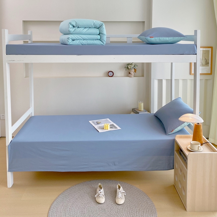 91家纺网 家纺一手货源 找家纺 （总）春皖家纺 2025新款学生季A类双拼水洗棉小清新单品系列床单单件-单床单