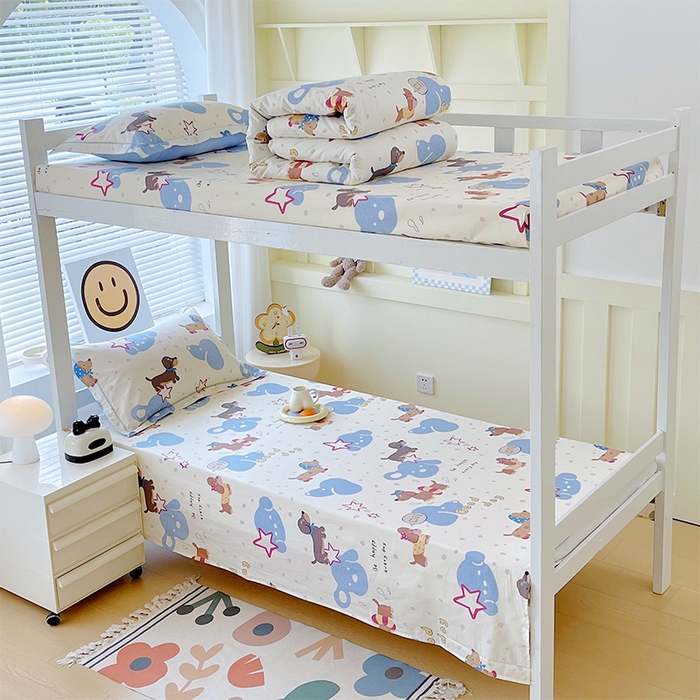 （总）春皖家纺 2025新款学生季全棉纯棉13070印花单床单 床单单件