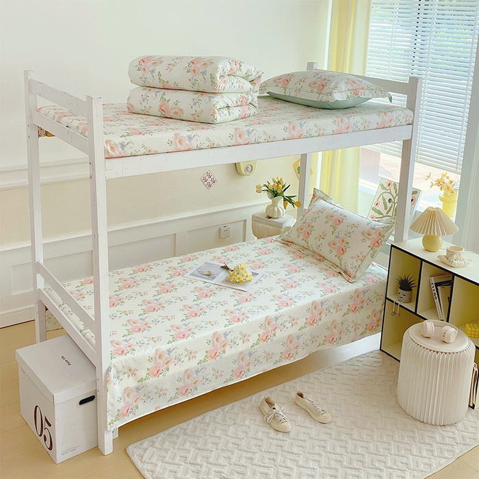 91家纺网 家纺一手货源 找家纺 （总）春皖家纺 2025新款学生季全棉纯棉13070印花单床单 床单单件